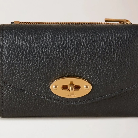 Mulberry 'Darley' Folded Multi Card Wallet in Black Leather - MSRP $375 - BNIB - Picture 1 of 3